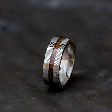 Silver Damascus With Wooden Inlay